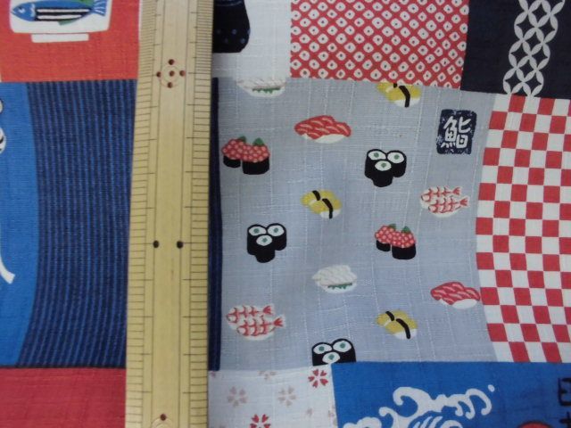 江戸の生活柄と富士山のチェック柄の布_d0156706_16544723.jpg