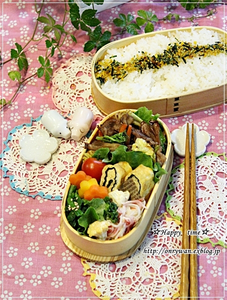 肉野菜炒め弁当と紫カリフラワーと常備菜作り♪_f0348032_18151853.jpg
