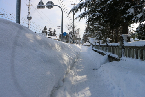 まつりが終わり陽光を浴びる雪灯篭を眺め米沢キャンパスへ・９_c0075701_19183999.jpg