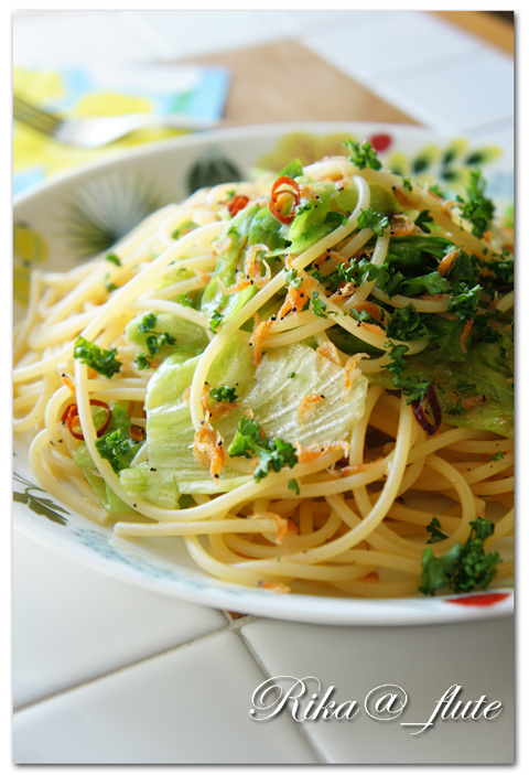 あみえびとレタスのパスタ_c0103827_12503322.jpg