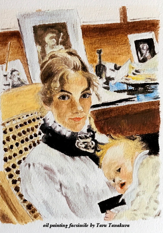 ラーション作『画家の妻と娘スザンヌ』を模写する : 画家・棚倉 樽の