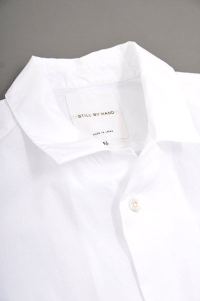 STILL BY HAND　 Open Collar Shirt (White)_d0120442_21175839.jpg