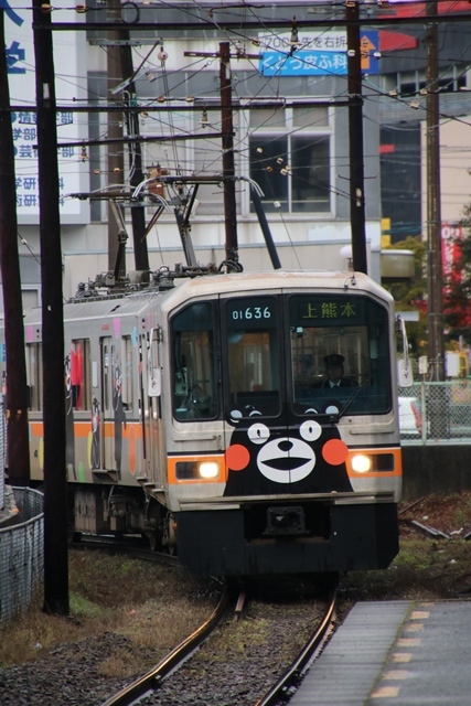 藤田八束の鉄道写真@熊本の復興と熊本電気鉄道、路面電車・・・くまモンが元気な姿を披露_d0181492_00500998.jpg