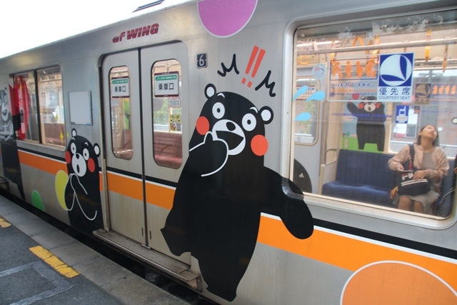 藤田八束の鉄道写真@熊本の復興と熊本電気鉄道、路面電車・・・くまモンが元気な姿を披露_d0181492_00511442.jpg