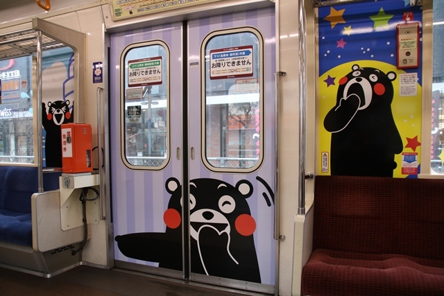 藤田八束の鉄道写真@熊本の復興と熊本電気鉄道、路面電車・・・くまモンが元気な姿を披露_d0181492_00524269.jpg