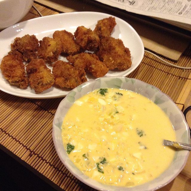 一銭洋食と牡蠣フライ。_a0334793_07001063.jpg