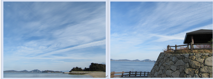 今治市大角海浜公園の水仙と河津桜と多くの種類の春の雲…2017/2/18_f0231709_18351521.png