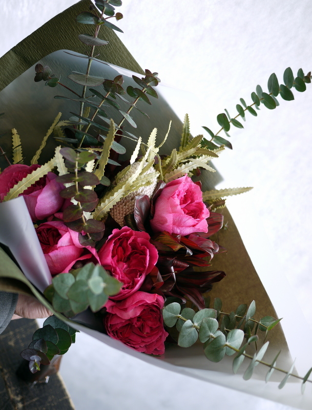 退職される男性への花束 ロックな感じ かっこいい感じ 札幌 花屋 Mell Flowers