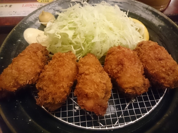 2/25 カキフライごはん豚汁セット + 生ビール@和食よへい昭島店_b0042308_23424968.jpg