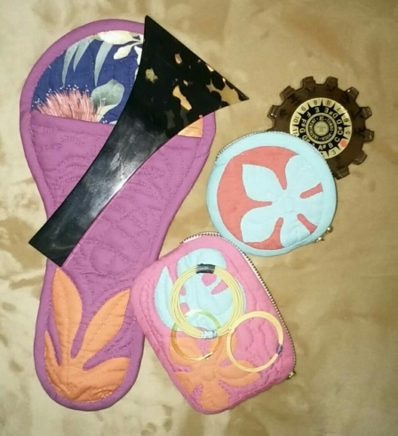 お三味線のバチケース Ahさん ほっと一息 Sakura S Hawaiian Quilt