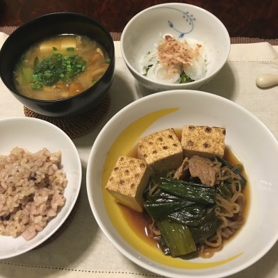 葉玉ねぎで肉豆腐_f0369014_13154937.jpg