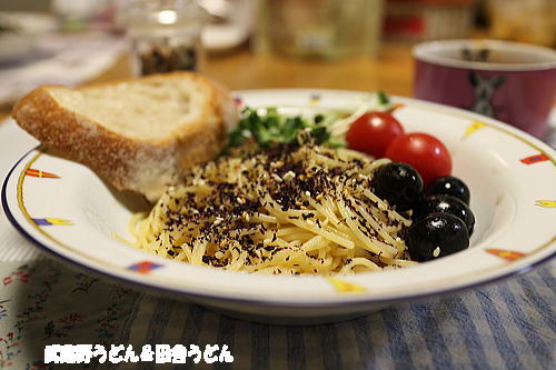 ふりかけパスタ・柔らか鶏むね焼肉・韓国おでん・チャジャンミョン飯_c0113312_039209.jpg