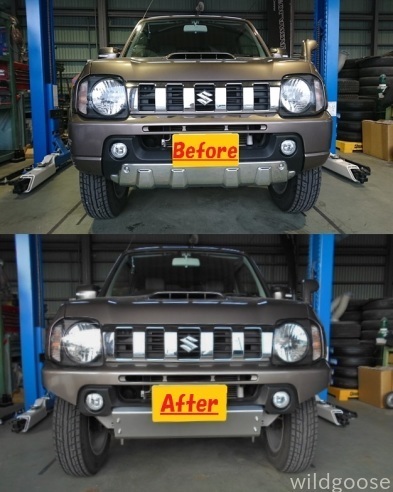 JB23 ジムニー 車検のついでにフロントバンパー切っちゃったテヘヘ(*゚ー゚)>_c0213517_14283861.jpg