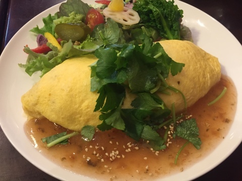 喫茶 1er ぷるみえ (鶏ミンチと白葱のご飯 自家製梅干しあんかけソース)_e0115904_07332613.jpg