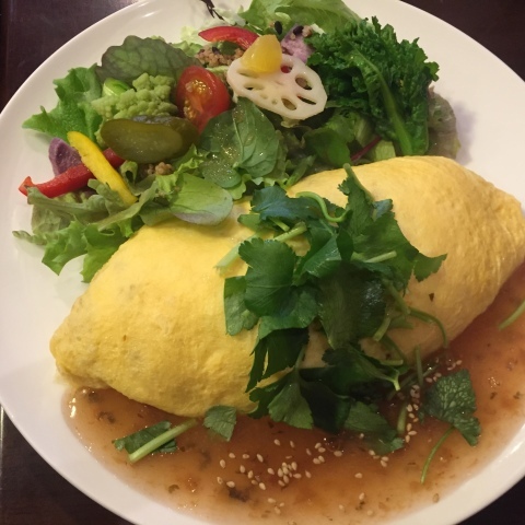 喫茶 1er ぷるみえ (鶏ミンチと白葱のご飯 自家製梅干しあんかけソース)_e0115904_07342872.jpg