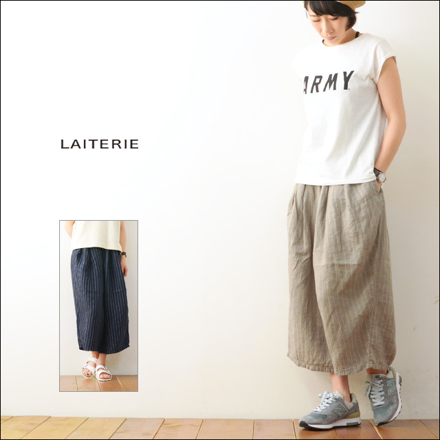 ＊値下げ＊LAITEREレイトリーリネンタックパンツ 50％OFF】LAITERIE（レイトリー） リユールリネン ワイドタック