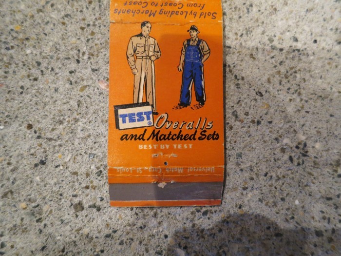 Vintage advertising matchbook cover work wear brand　_e0187362_11304103.jpg