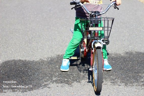 補助輪を外し、自転車に乗る息子_e0214646_11234229.jpg