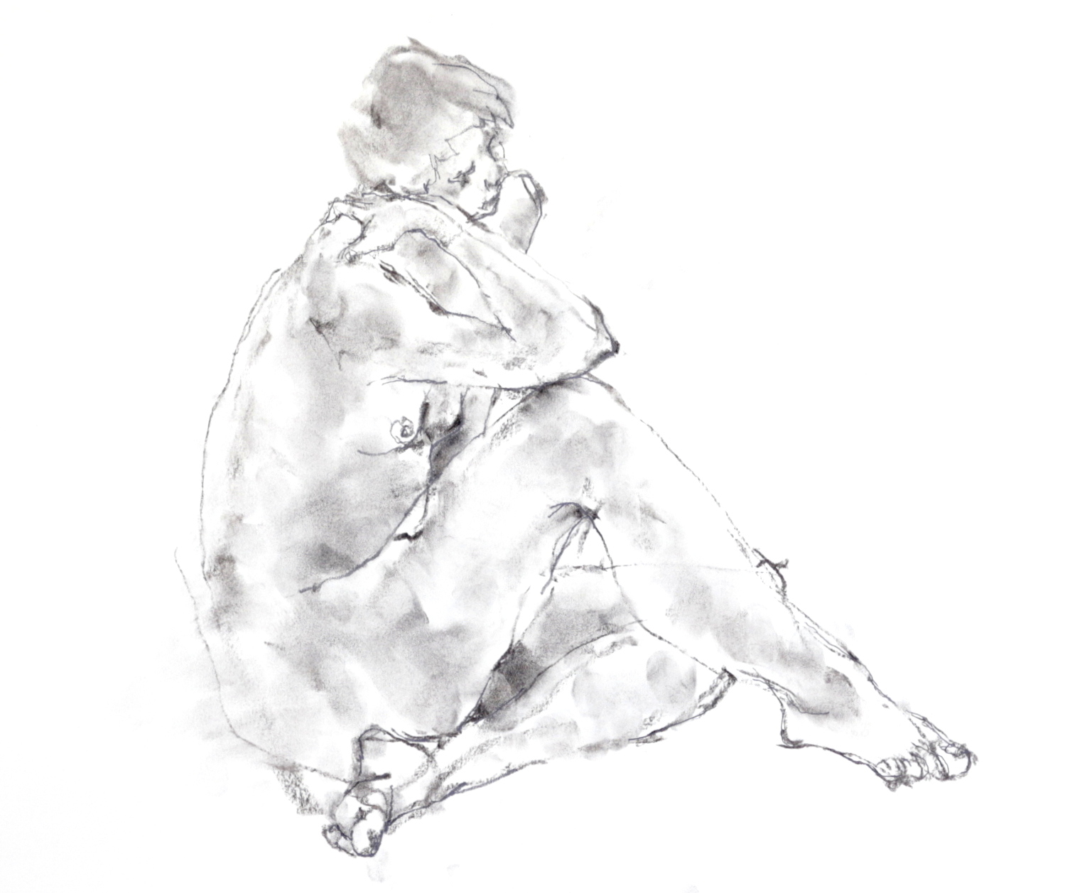 《 三月のある日の 「 裸婦クロッキー(croquis)」 1 》_f0159856_09382191.jpg
