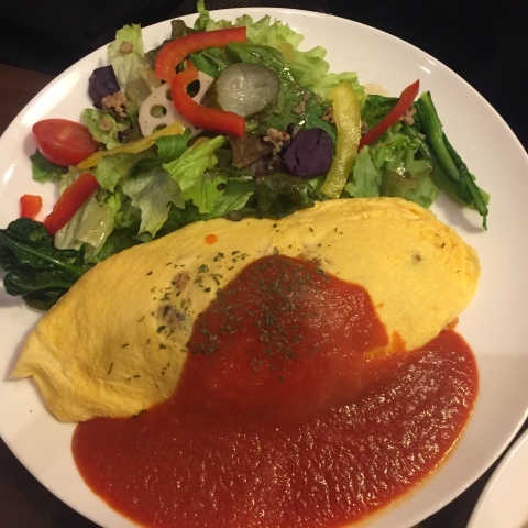 喫茶 1er ぷるみえ (高菜と鶏そぼろご飯中華あんかけソース)_e0115904_14512239.jpg