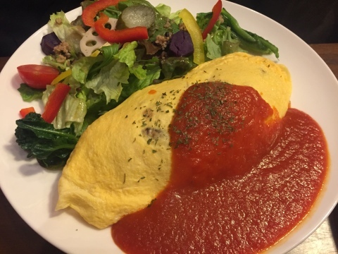 喫茶 1er ぷるみえ (高菜と鶏そぼろご飯中華あんかけソース)_e0115904_14512334.jpg