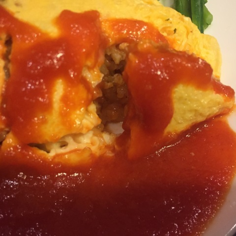 喫茶 1er ぷるみえ (高菜と鶏そぼろご飯中華あんかけソース)_e0115904_14584238.jpg