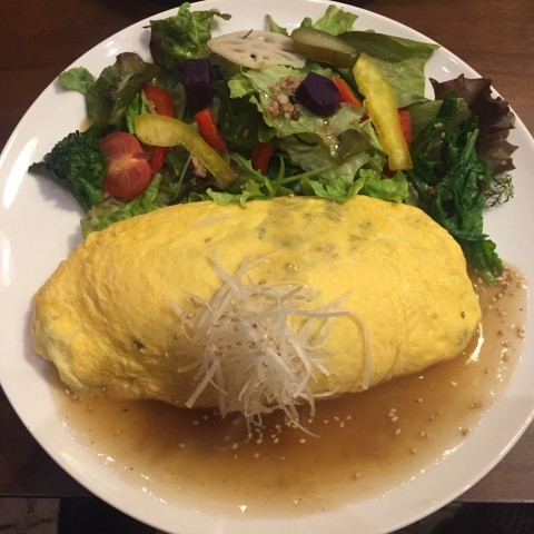喫茶 1er ぷるみえ (高菜と鶏そぼろご飯中華あんかけソース)_e0115904_15032040.jpg