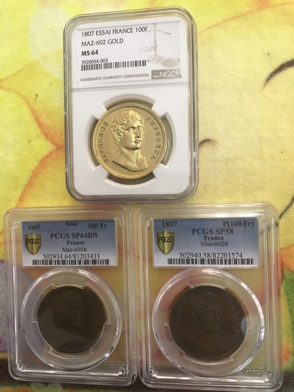 幻の1807年フランス初100フラン金貨試作貨モジュール! MS64_d0357629_12130150.jpg