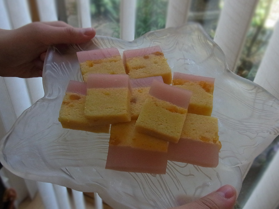 夏みかん浮島と羊羹の流し合わせ 和のお菓子作り