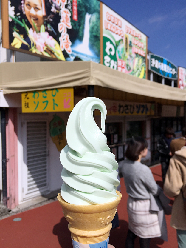 浄蓮の滝の「わさびソフト」、いい感じの風味です♪_e0000295_20481886.jpg