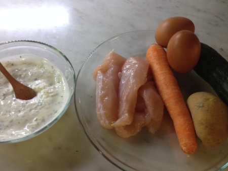 鶏ササミとヨーグルトの温サラダ_a0136671_01581395.jpg