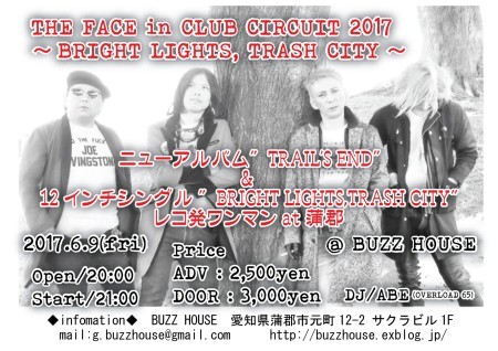 \"THE FACE in CLUB CIRCUIT 2017\" ～BRIGHT LIGHTS, TRASH CITY～ レコ発ワンマン at 蒲郡_b0123708_13154897.jpg