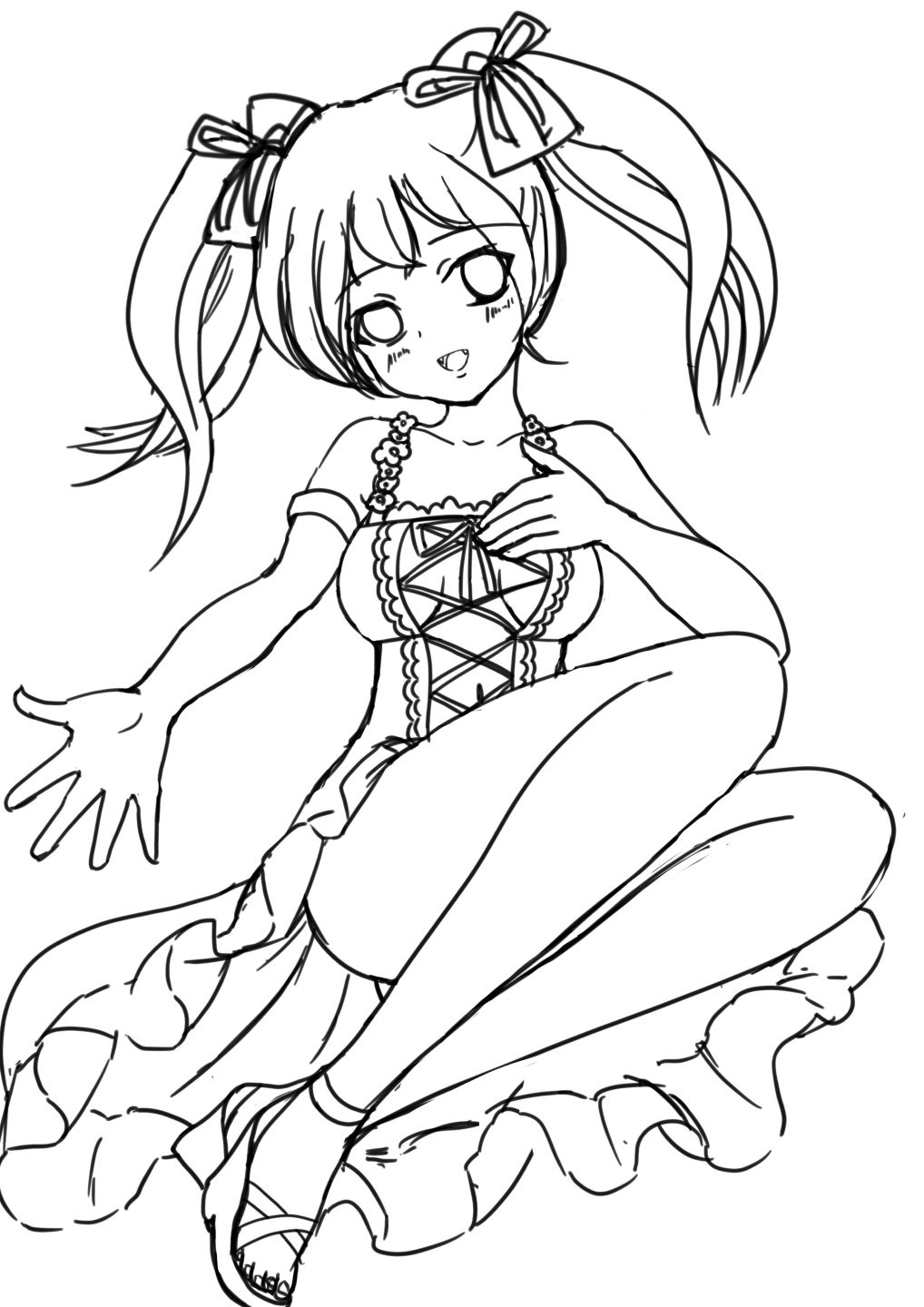 イラスト サマードレスなツインテさん ラフ 追記あり 17 04 09 ヴァレッタの休日 まったり気分をあなたに イラスト サマードレスなツインテさん ラフ 追記あり 17 04 09 ヴァレッタの休日 まったり気分をあなたに