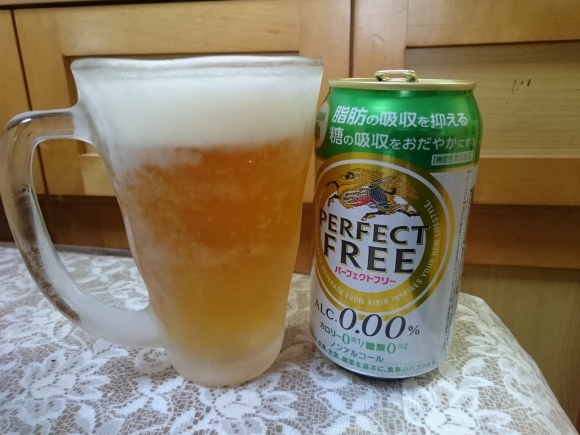 4/9夜勤明け キリンパーフェクトフリー + 鯵の開き朝定食_b0042308_17590855.jpg