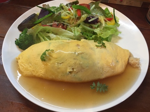 喫茶 1er ぷるみえ (菜花と海老粉のご飯に和出汁あんかけ)_e0115904_16531824.jpg