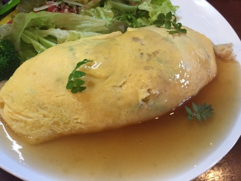 喫茶 1er ぷるみえ (菜花と海老粉のご飯に和出汁あんかけ)_e0115904_16532060.jpg
