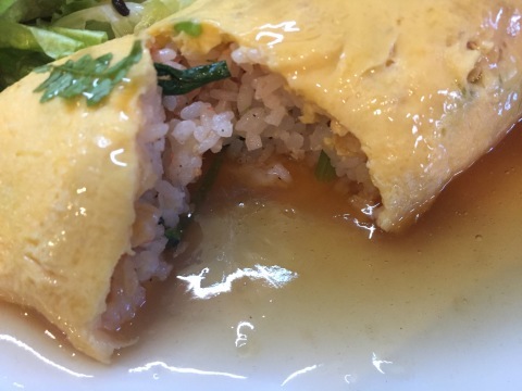喫茶 1er ぷるみえ (菜花と海老粉のご飯に和出汁あんかけ)_e0115904_16532626.jpg