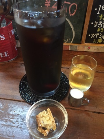 喫茶 1er ぷるみえ (菜花と海老粉のご飯に和出汁あんかけ)_e0115904_17173415.jpg