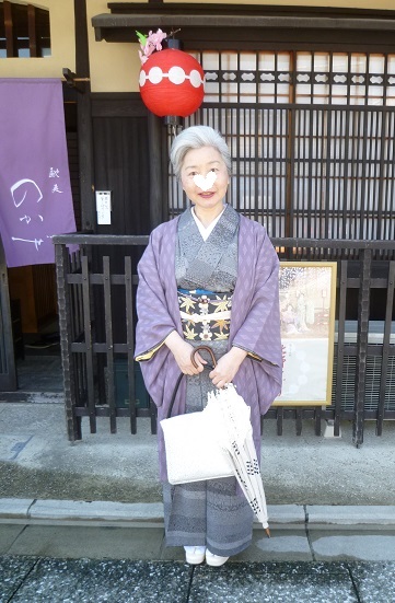 北野をどり・江戸小紋に薄物羽織のお客様・蜻蛉の薄羽織_f0181251_1834142.jpg
