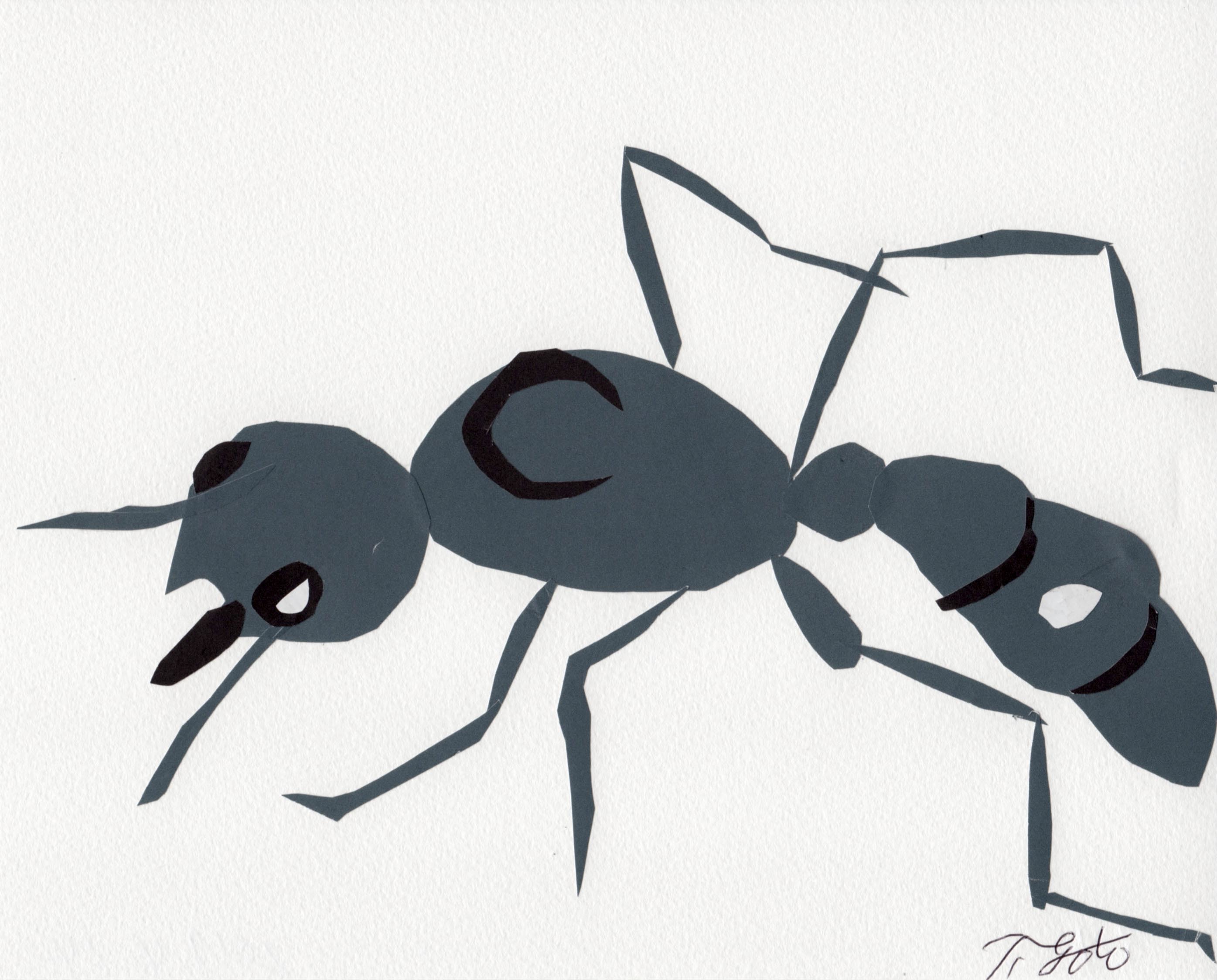アリ 切り絵おやじ