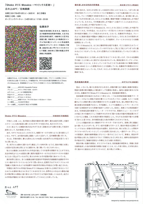 「Shoko ヌリエ　Mosaico-マトリックス反射-」4.15-30_e0124863_10461293.jpg