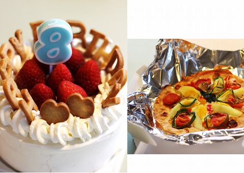 ピザとケーキと柿がどっさり_d0360206_12402453.jpg