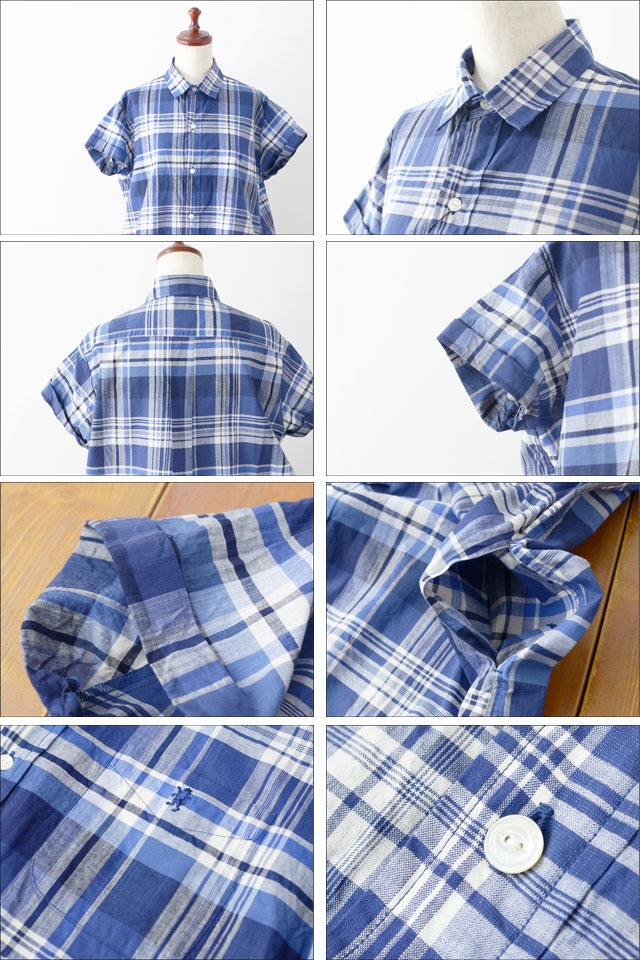 Gymphlex [ジムフレックス] MADRAS CHECK S/S LONG SHRTS [J-1098BGM] LADY\'S_f0051306_20033795.jpg