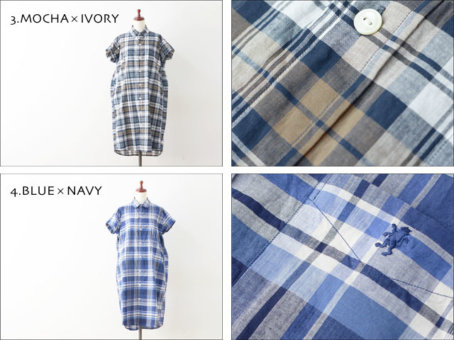 Gymphlex [ジムフレックス] MADRAS CHECK S/S LONG SHRTS [J-1098BGM] LADY\'S_f0051306_20034722.jpg