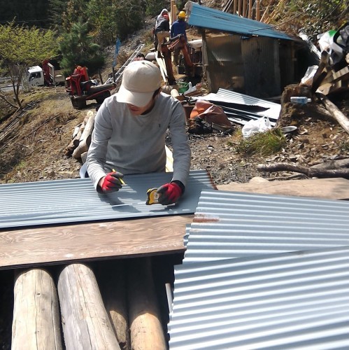 理想の森の新しい小屋(作業1日目)_e0032609_16374192.jpg