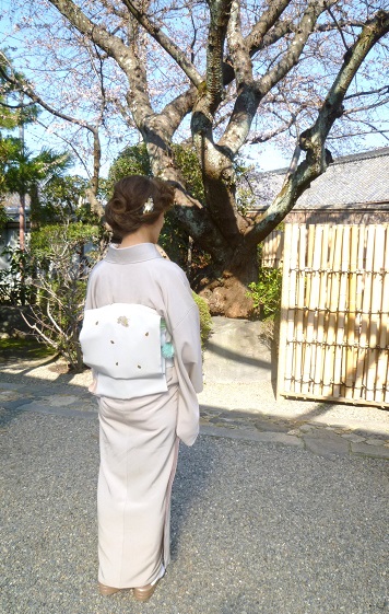 北野をどりのお客様･あられの江戸小紋に桜の帯。_f0181251_11281257.jpg