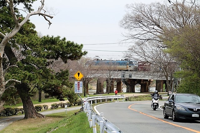 藤田八束の鉄道写真@武庫川鉄橋を渡る貨物列車・・・武庫川、西宮市_d0181492_17462771.jpg