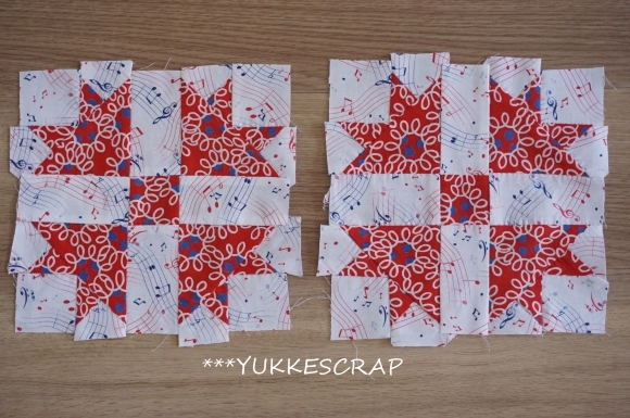 今週のパッチワーク　~Maple Leaf, Romance,Doube X,Hourglass,Goose Track~_d0348118_14054134.jpg