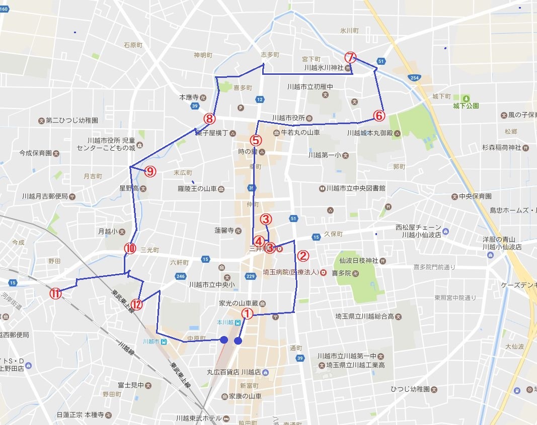 月がきれい 舞台探訪002 川越市その1 第01話 第03話 蜃気楼の如く