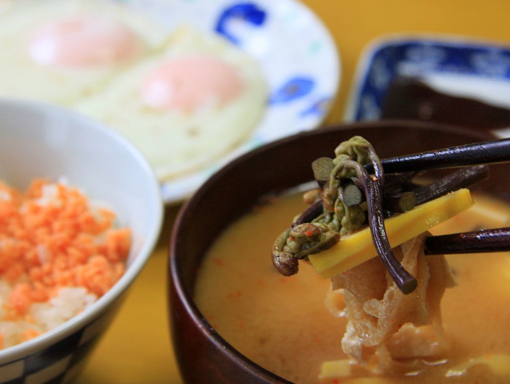 山菜の味噌汁な朝餉_e0220163_19394357.jpg